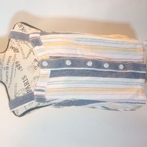 Liz Clairborne Women's Linen Blend Top Size Small Vertical Stripe